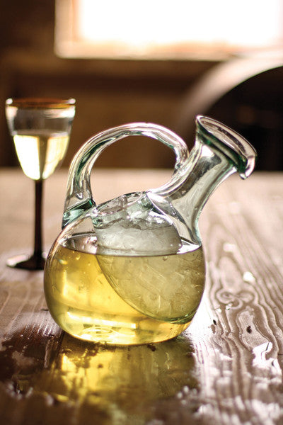 Tilted Decanter With Ice Pocket