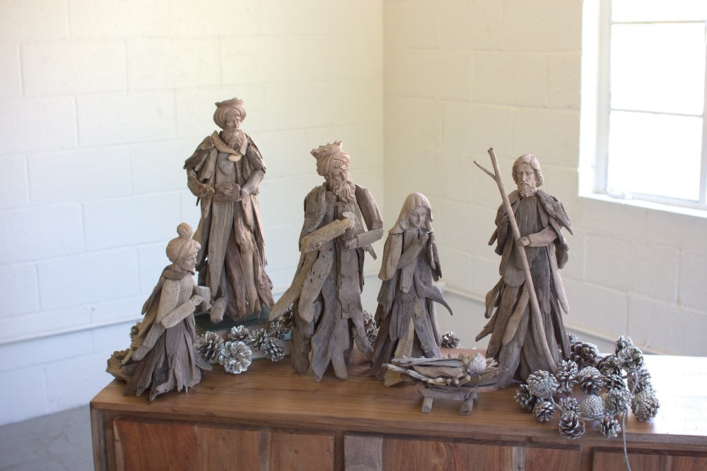 Driftwood Nativity Set