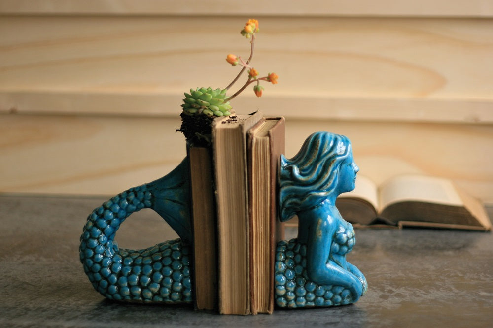 Ceramic Mermaid Bookends