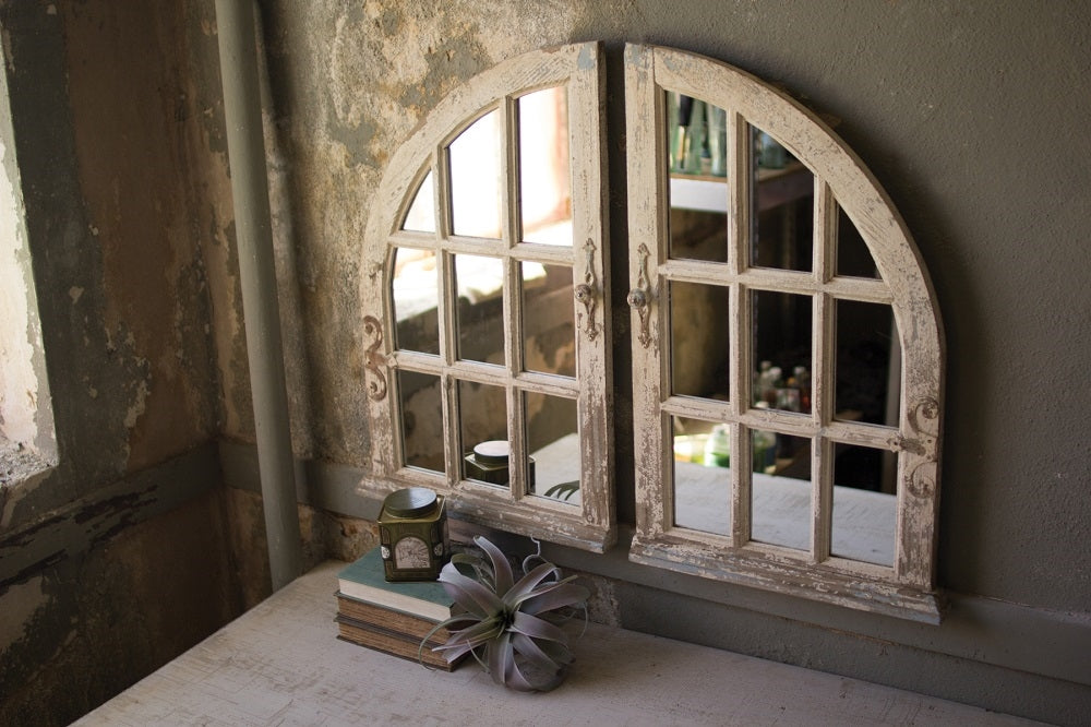 Arched Window Mirrors - Set of 2