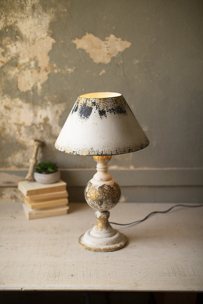 table lamp with metal base & metal shade