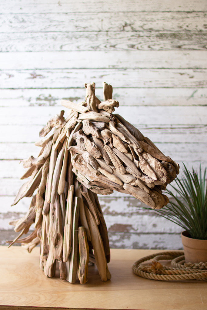 driftwood horsehead table sculpture