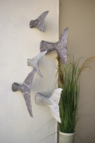 set of 5 fish tale wall sculptures
