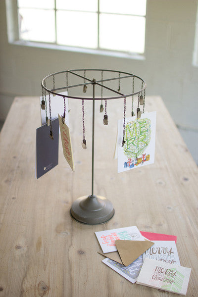 Table-Top Hanging Card Holder With Clips