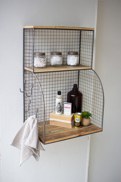 Recycled Wood And Wire Mesh Wall Bar
