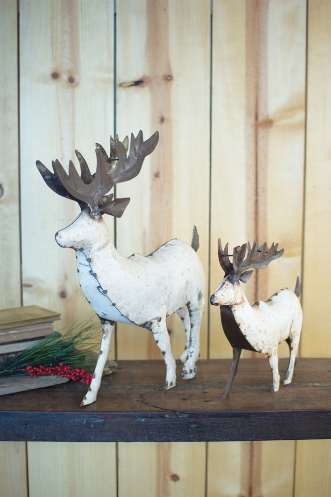 Recycled White Metal Deer - Small
