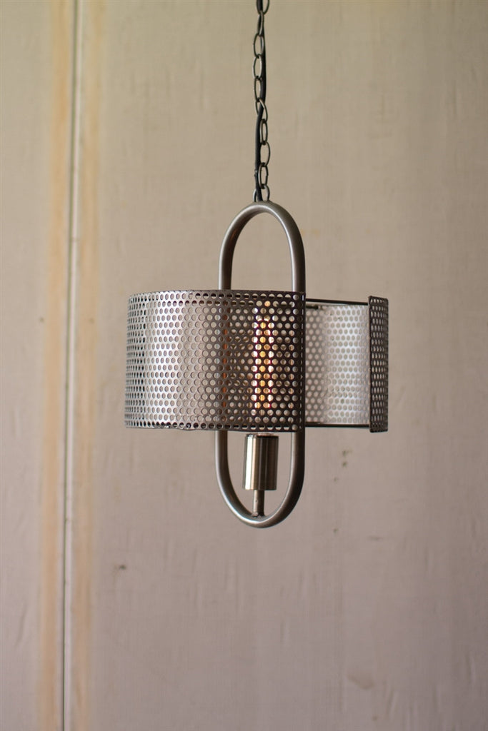 Pendant Lamp With Perforated Metal Shade