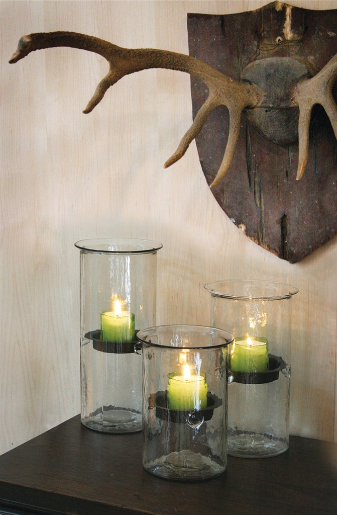 Mini Glass Candle Cylinder With Rustic Insert