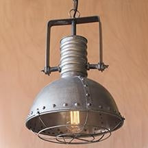 Metal Warehouse Pendant With Glass Cover